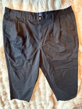 Basic Editions Men’s 48x30 Black Comfort Waist Pleated Dress Pants